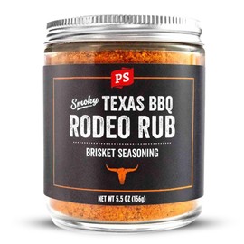 PS Seasoning Texas-Style Brisket Rodeo Rub - Dry BBQ Rubs and Spices for Grilling, Smoking, Roasting - Smoky Texas Flavor, BBQ Seasoning Spice Blend for Beef Brisket, Steak, Pulled Pork, Chicken