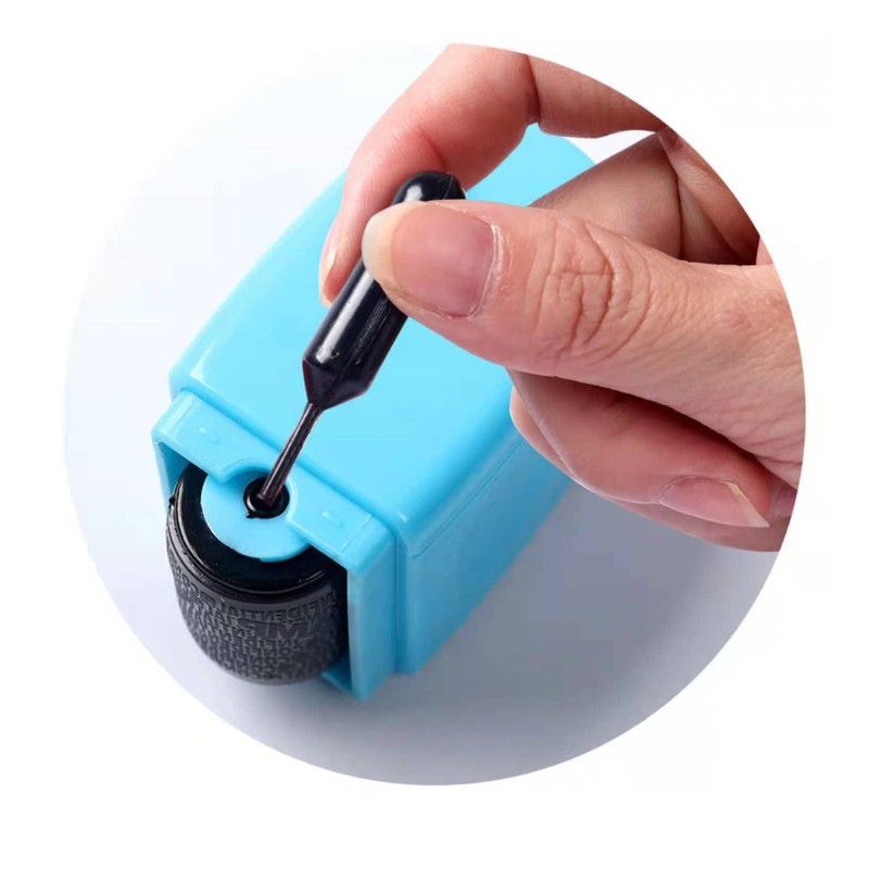 Data Defender,Identity Roller Stamp Wide Rolling Security Stamp,Including 3-Pack Refills-Confidential