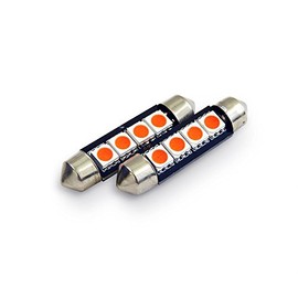 Genssi 42mm LED Bulbs Pair Pink 4 SMD 576 578 211-2 212-2 214-2 Festoon