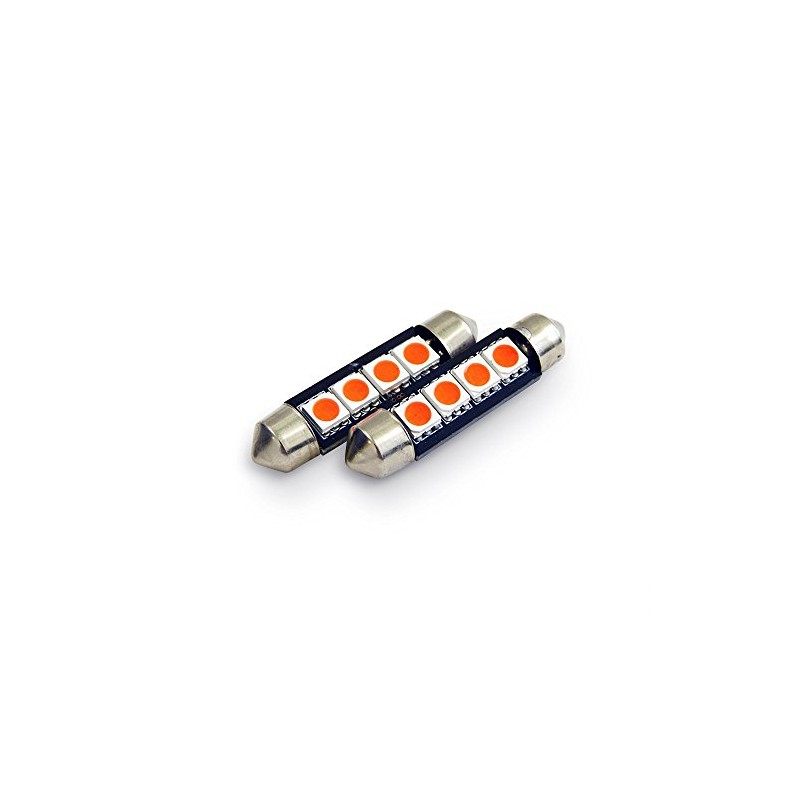 Genssi 42mm LED Bulbs Pair Pink 4 SMD 576 578