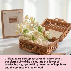 Lily of The Valley Lamp - Crochet Flowers Bouquet: Cute Lamp Night Light for Mother's Day, Wife, Girlfriend, Birthday, Perfect Home or Office Decor (Battery Included, 2PC)