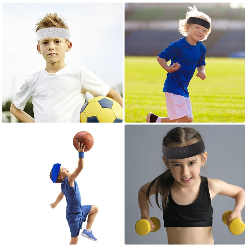 Kids Sweatbands, Breathable Sports Headbands, Elastic Sweat Headbands, Moisture Wicking