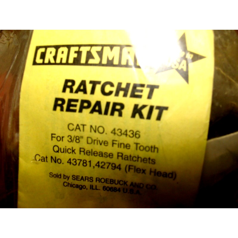 Craftsman Ratchet Repair Kit 43436 Fine Tooth Quick Release Ratchet