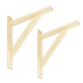 Velano - 2 x Angle Shelf Brackets Set of 2 - Shelf Brackets - Wooden Shelf Brackets - 28 cm Shelf Support - Wall Shelf Bracket - Console Wood - Shelf Bracket - WDW KIEFE - 320 x 280 x 1