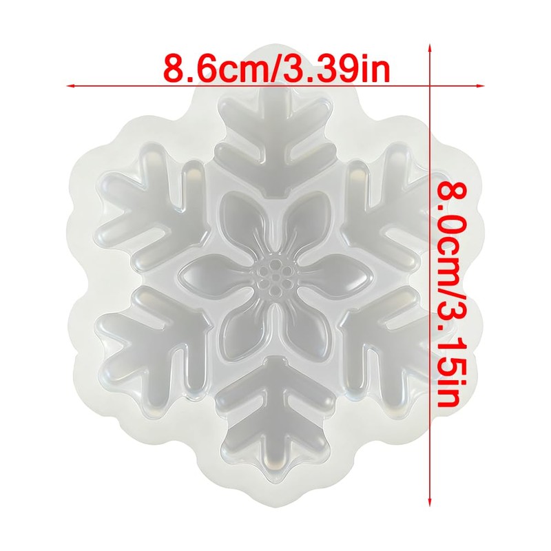 3D Snowflake Silicone Mold Christmas Candle Molds for Candle Making