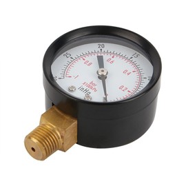 Pressure Gauge, 2 Inch Dial Dual Scale - PSI/Bar Vacuum Pressure Gauge for Air Compressor Water Oil Gas 1/4" NPT Lower Mount MF, 30"Hg Vacuum/kpa, +/- 4/3/4% Accuracy