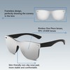 FEISEDY Trendy Rimless Mirrored One Piece Lens Sunglasses Reflective Sun