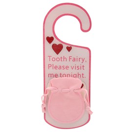 Tooth Fairy Door Hanger Bag, Tooth Fairy Under Pillow Pouch for Lost Teeth Kids Boys Girl Milk Teeth Encourage Gift, Acrylic Tooth Fairy Door Hanger Bag Money Holder