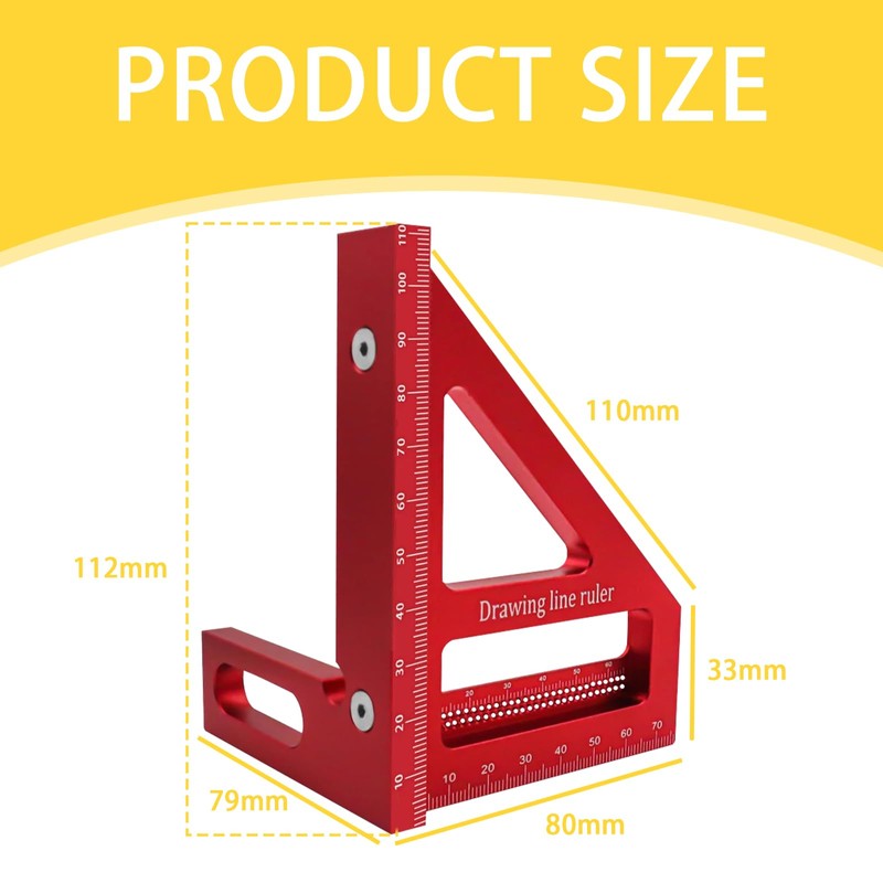 Koprek 3D Multi-Angle Measuring Ruler – 45/90 Degree Aluminum Alloy