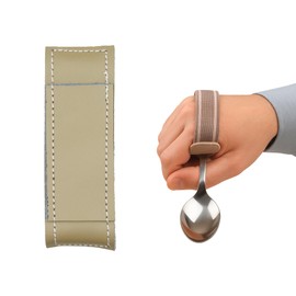 Sammons Preston Universal Cuff, Medium, Leather Adaptive Utensil & Writing Aid Holder with Elastic Strap, 3" Knuckle Width, Assistive Device for Limited Hand Ability or Grip Strength