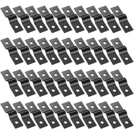 Pack of 40 Double Rod Mat Fence Mat Holder Posts, Double Rod Mat Fence Attachment Accessories, 6 mm Elbow Q235 Iron Pipe Clamps Pipe Brackets Tension Wire Wire Mesh Fence Hose Buckle