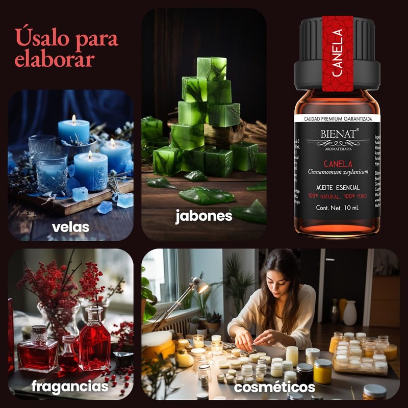 BIENAT AROMATERAPIA Aceite Esencial de Canela 10mL