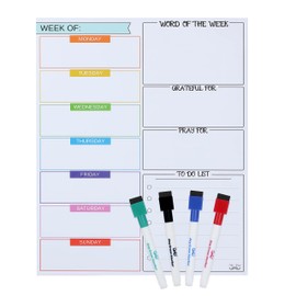 Mr. Pen- Magnetic Weekly Dry Erase Planner for Fridge, 12x15 Inches, Dry Erase Whiteboard Fridge Calendar with 4 Markers & Large Writing Space for Schedules, Chores, Meal Planning & Family To-Do List