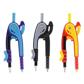 SURALIN 3 x Ergonomic Learning Compass with Safety Tip for Maths and Geometry Circle Drawing Tools, Compass with Pen Holder, Circle Drawing Tools