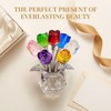 Elovara 3D Handmade Crystal Rose Ornament with Base,Glass Flowers