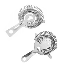 2 Pcs Cocktail Presses, Handle Cocktail Presses, Bar Cocktail Filter, Stainless Steel Bar Strainer, Drinks Ice Mix Filter, Professional Cocktail Presses, for Home Kitchen Bar Accessories