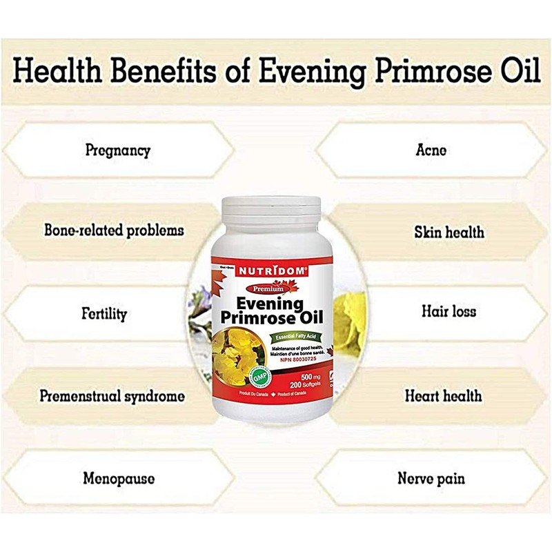 Nutridom Evening Primrose Oil Omega-6 & GLA 500mg 200Softgels