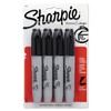 Sharpie Permanent Markers Chisel Tip Black 4 Count