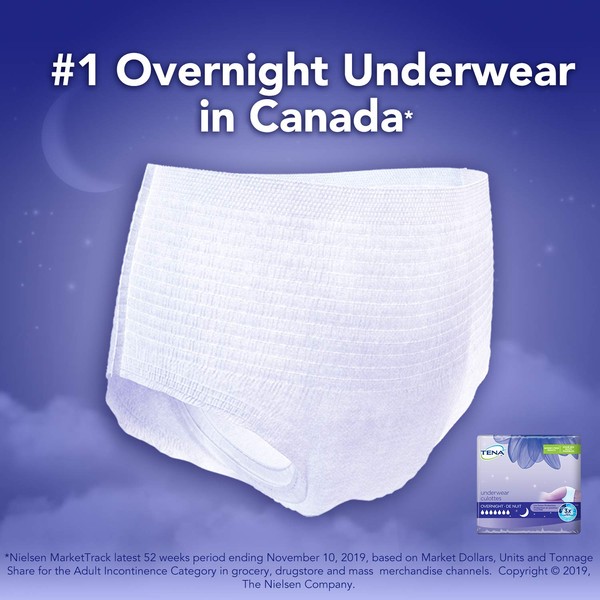 Tena Incontinence Underwear for Overnight, Unisex, Xlarge, 10 Count
