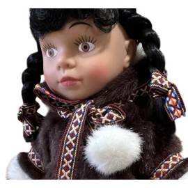 Arctic circle New Indigenous Rubber Face soft Body Doll faux Fur  13”