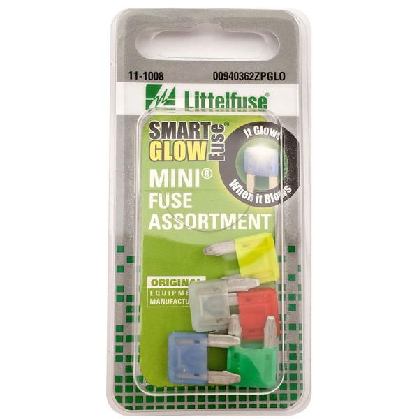 Littelfuse 00940362ZPGLO Big ATO Blade Smart Glow Blade Style Assorted Fuse - 5 Piece