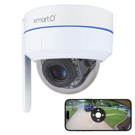 xmartO [AI Tracking Dome CAM] 2K HD Metal Dome PTZ Wireless Security Camera with Automatic Tracking, 2-Way Audio and Night Vision (Add on to NVR or Use Standalone, DPK3034)
