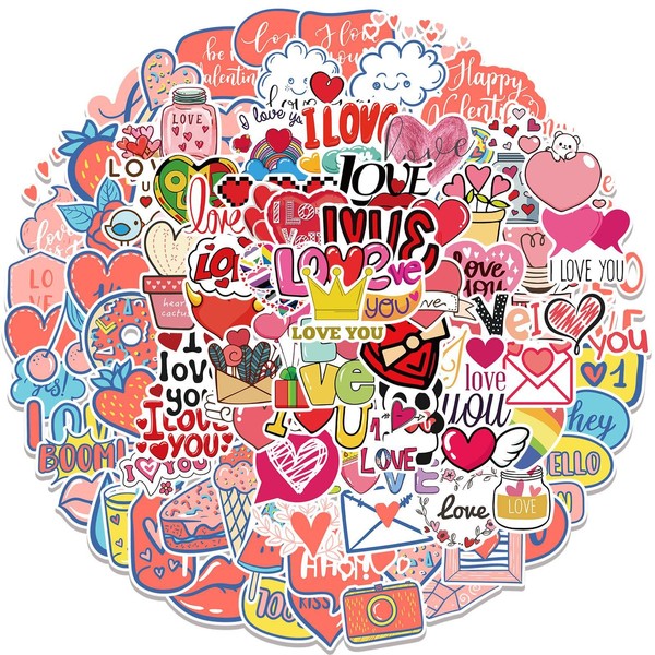 Girl Heart Stickers for Laptop(50 Pcs),Gift for Kids Teens Adults