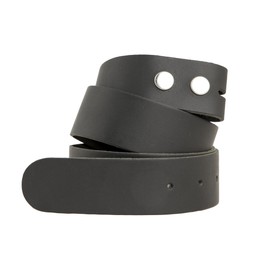 Belt - Genuine Leather With No Buckle Add Your Own 4 cm Wide Made in Germany - Black, White, Burgundy, Red, Brown - Black, Waist Size 85cm = Total Length 95cm