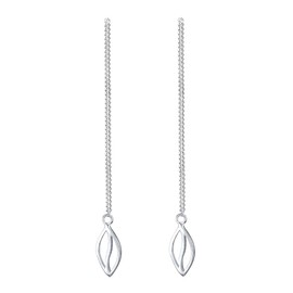 Elli Elli Women's Earrings with Leaf Pendant Elegant Filigree in 925 Sterling Silver, Sterling Silver, None