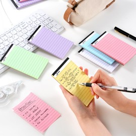Dynta 36 Pcs 3x5 Note Pads, 45 Sheets Per College Ruled Mini Writing Pads, 80GSM Colored Paper 1620 Sheets, Multicolor Cute Notepads for Gift