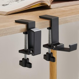 2-Pack Foldable Aluminum Desk Hook - Space-Saving Desk Hook for Bag, Office & Home, No Drill Installation, Holds 5kg/11lb