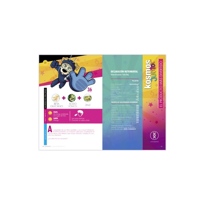 kosmos JR By Komasol, Pulpa de mango- zanahoria con Vitaminas,