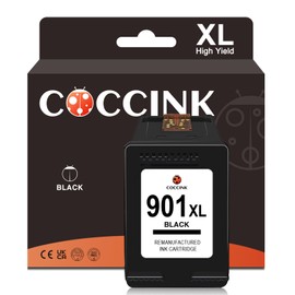 COCCINK 901XL (1 Black) Remanufactured Printer Cartridges Replacement for HP 901 XL for Officejet J4624 4500 g510a J4500 J4524 J4540 J4560 J4580 J4600 J4550 J4660 J4680 C C J458 5 Printers High