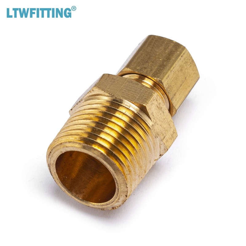 LTWFITTING Brass 1/4-Inch OD x 3/8-Inch Male NPT Compression Connector