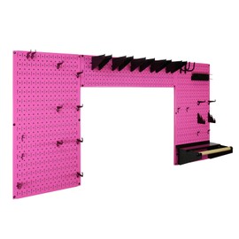 Wall Control Woodworking Tool Storage Organization Kit - Lazy Guy DIY Edition Wood Working Tool Supply Organizer for Do-It-Yourself Woodworkers and Makers (Pink Pegboard)