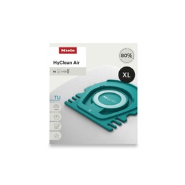 Miele HyClean Air TU Vacuum Cleaner Bags for Miele Guard L1 Vacuum Cleaners, XL Pack of 8 Vacuum Bags and 2 AirClean Exhaust Filters – 12909620