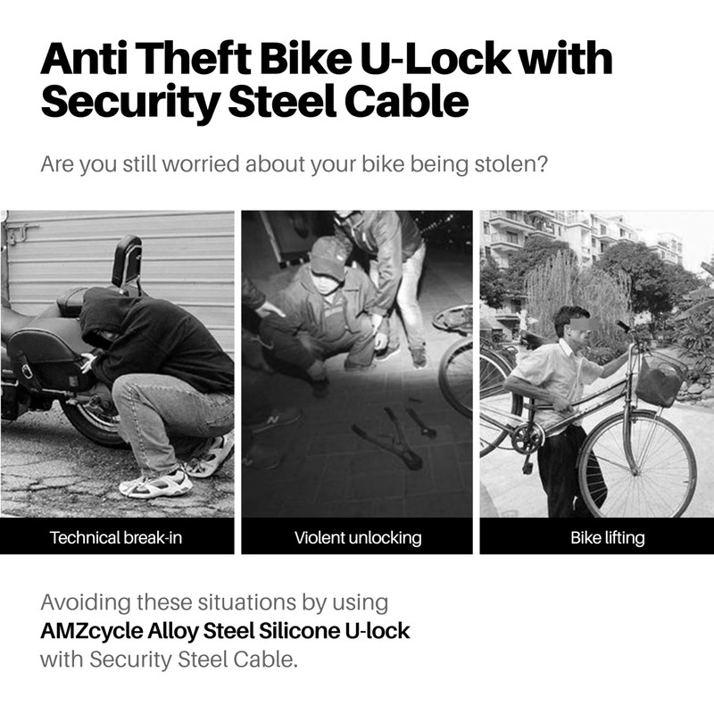 Heavy-Duty U Lock for Bike & E-Bike, Anti Bolt Cutter