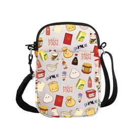 G2TUP Asian Food Lover Gift Asian Food & Drink Crossbody Bag Asians Culture Lover Gifts Eat Fans Gift Travel Bag