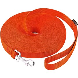 AMAGOOD Dog/Puppy Obedience Recall Training Agility Lead-15 ft 20 ft 30 ft 50 ft Long Leash-for Dog Training,Tie Out,Play,Safety,Camping (15Feet x 1Inch, Orange)