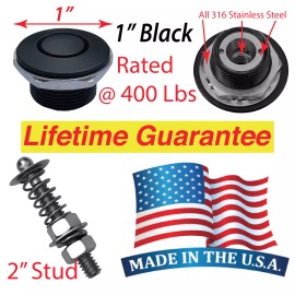 PushButtonLatches Black 1" Quick Latch Push Button Latches Hood Pins Bumper Fender  Pin USA Made