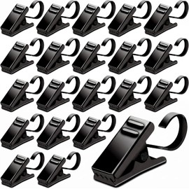BIHRTC Pack of 25 Black Curtain Clips String Light Hangers Small Metal Wire Holder for Hanging Camper Awning Light Christmas Decor Shower Home Decoration Indoor and Outdoor Photos Arts Crafts Display