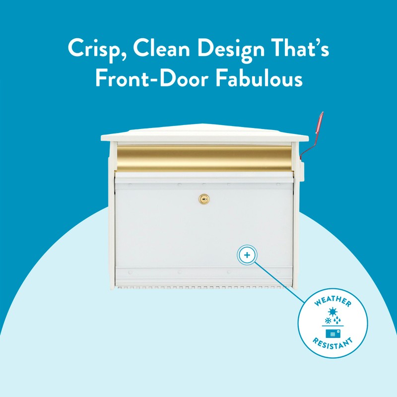 Architectural Mailboxes MailSafe™ Locking, Wall-Mounted Mailbox for Outside, Rust-Resistant Plastic