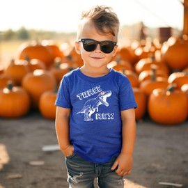 Olive Loves Apple Three Rex Dinosaur 3rd Birthday T-Shirts for Baby Girls and Boys Third Birthday Outfit Vintage Royal Shirt 3T