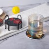 STARUBY 6 Pieces Ceramic Coasters Coasters with Holder Coasters Coffee