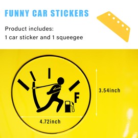 Augeny Funny Car Fuel Tank Sticker, EF Logo Waterproof High Gas Consumption Decal, Universal Vehicle Fuel Gage Empty Stickers Decor Suitable for Cars, Trucks, Motorcycles, SUVs (Pull, Black)