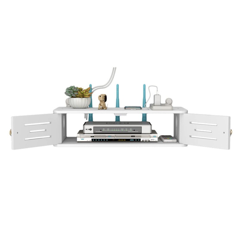 iDMRURvm WiFi Router Storage Box Shelf Wall Mount Cable Organiser