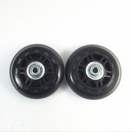 DOREKIN 2 Set Luggage Suitcase Replacement Wheels Axles and Wrench Repair Set OD 68mm,Black