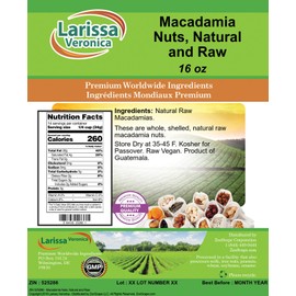 Macadamia Nuts, Natural and Raw (16 oz, ZIN: 525286)