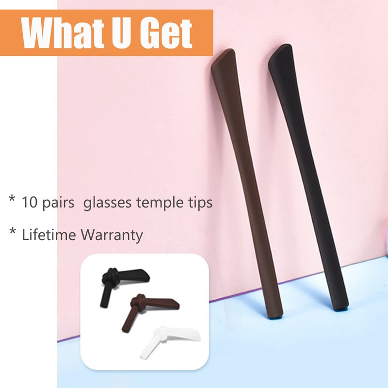 UPIONIC Replacement Glasses End Tips, Anti-Slip Silicone Ear Sock Pieces