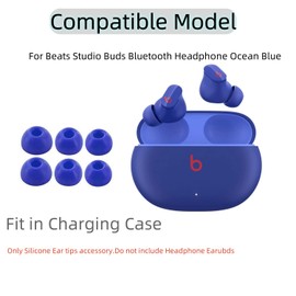 Rhinenet Ersatz-Ohrstöpsel aus Silikon für Beat Fit Pro/Studio Buds, Ohrstöpsel, passen in die Ladehülle, Silikon-Ohrstöpsel, S/M/L, 6 Paar, Tidal Blue
